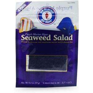 image:imageSan Francisco Bay Brand Green Seaweed Salad Dried Marine Algae Bulk 95 Ounce 100 Full Size Sheets Aquarium Fish Food for Saltwater Marine amp Freshwater  Seaweed for All Algae Eater Grazers040 Oz 16 Mini Sheets